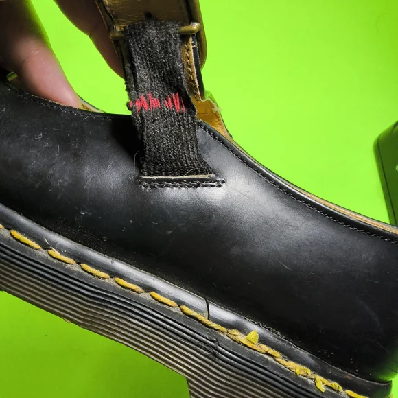 Dr. Martens Black Leather Mary Janes Buckle Flats - Picture 2 of 4